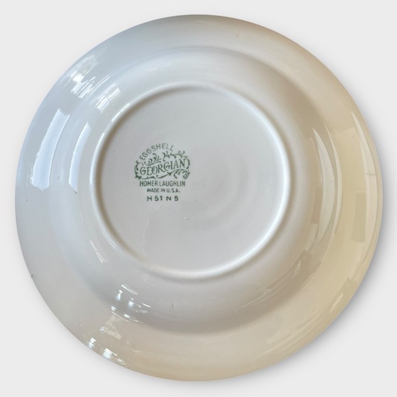 Homer Laughlin Eggshell Georgian Cotillion 8" Floral‎ Magnolia Soup Bowls Set 7 - Picture 3 of 5